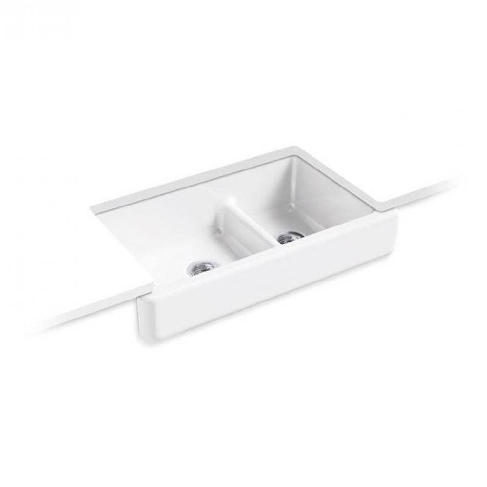 Whitehaven® Smart Divide® 35-1/2'' undermount double-bowl farmhouse kitchen si