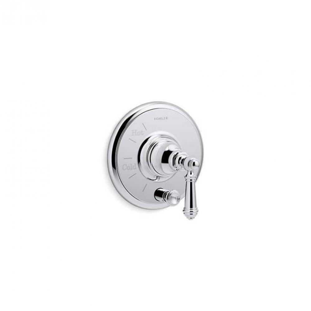 Artifacts® Rite-Temp® valve trim with push-button diverter and lever handle