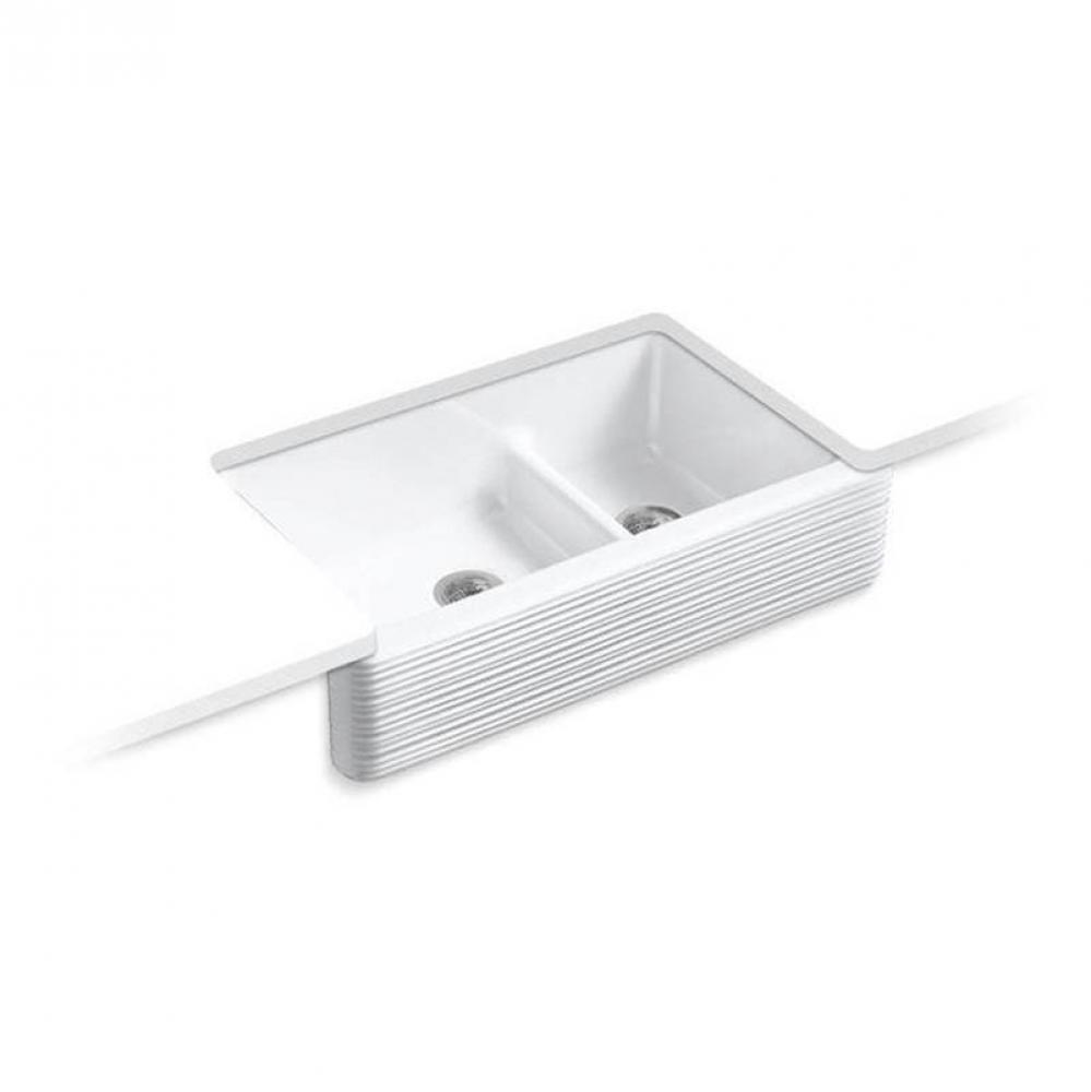 Whitehaven® Hayridge® Smart Divide® 35-11/16'' undermount double-bowl far