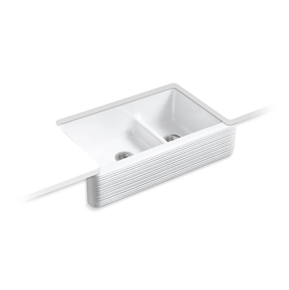 Whitehaven® Hayridge® Smart Divide® 35-11/16'' undermount double-bowl far
