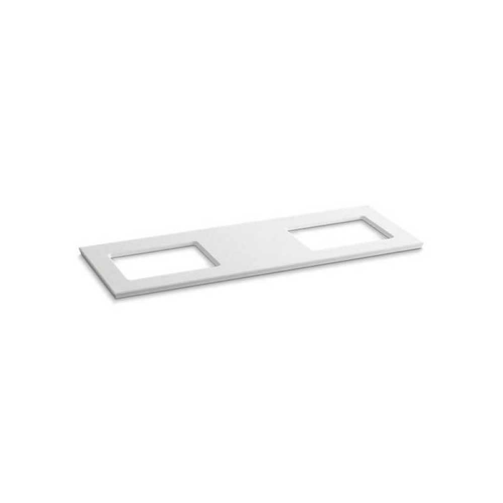 Solid/Expressions® 61'' vanity-top with double Verticyl® rectangular cutout