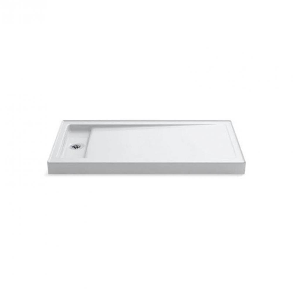 Bellwether® 60'' x 32'' alcove shower base, left offset drain