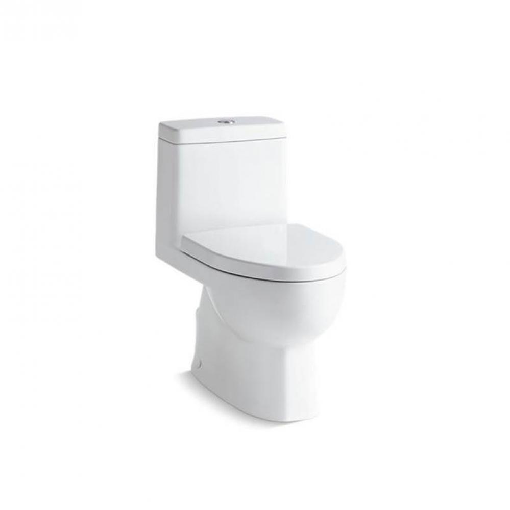 Reach® One-piece compact elongated toilet with skirted trapway, dual-flush