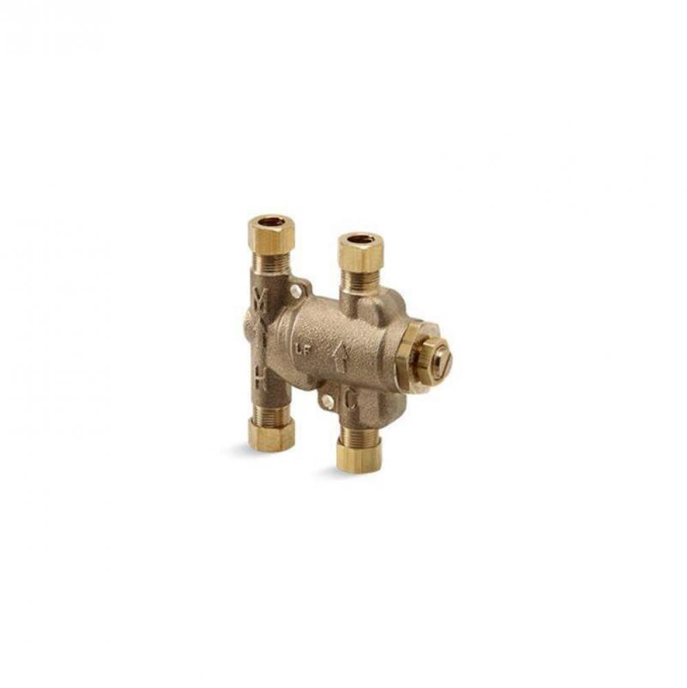 Undercounter thermostatic mixing valve