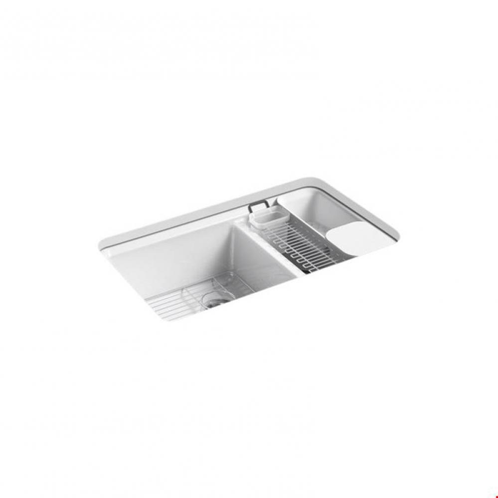 Riverby® 33'' undermount double-bowl workstation kitchen sink