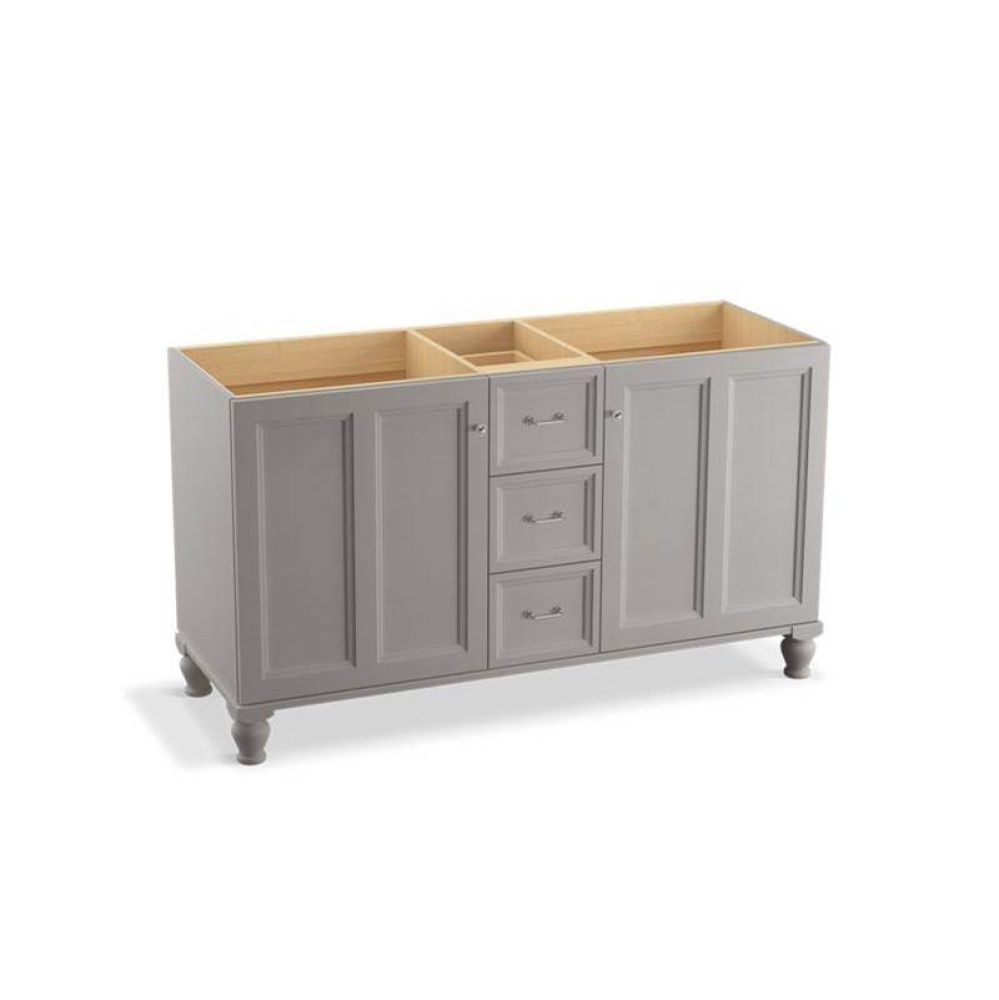 Damask® 60'' bathroom vanity cabinet with furniture legs, 2 doors and 3 drawers