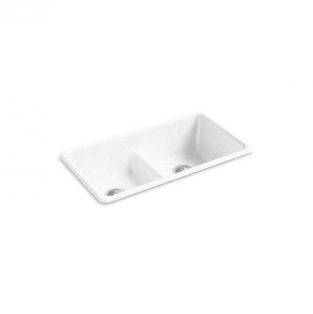 Iron/Tones® Smart Divide® 33'' top-/undermount double-bowl kitchen sink