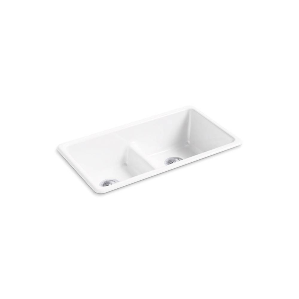 Iron/Tones® Smart Divide® 33'' top-/undermount double-bowl kitchen sink