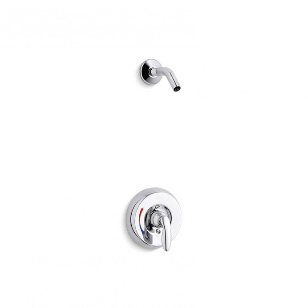 Coralais® shower valve trim with lever handle and red/blue indexing, less showerhead, project