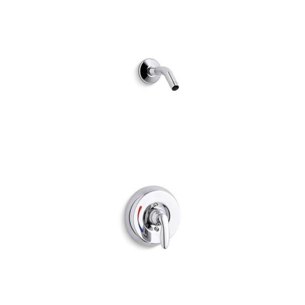 Coralais® shower valve trim with lever handle and red/blue indexing, less showerhead, project