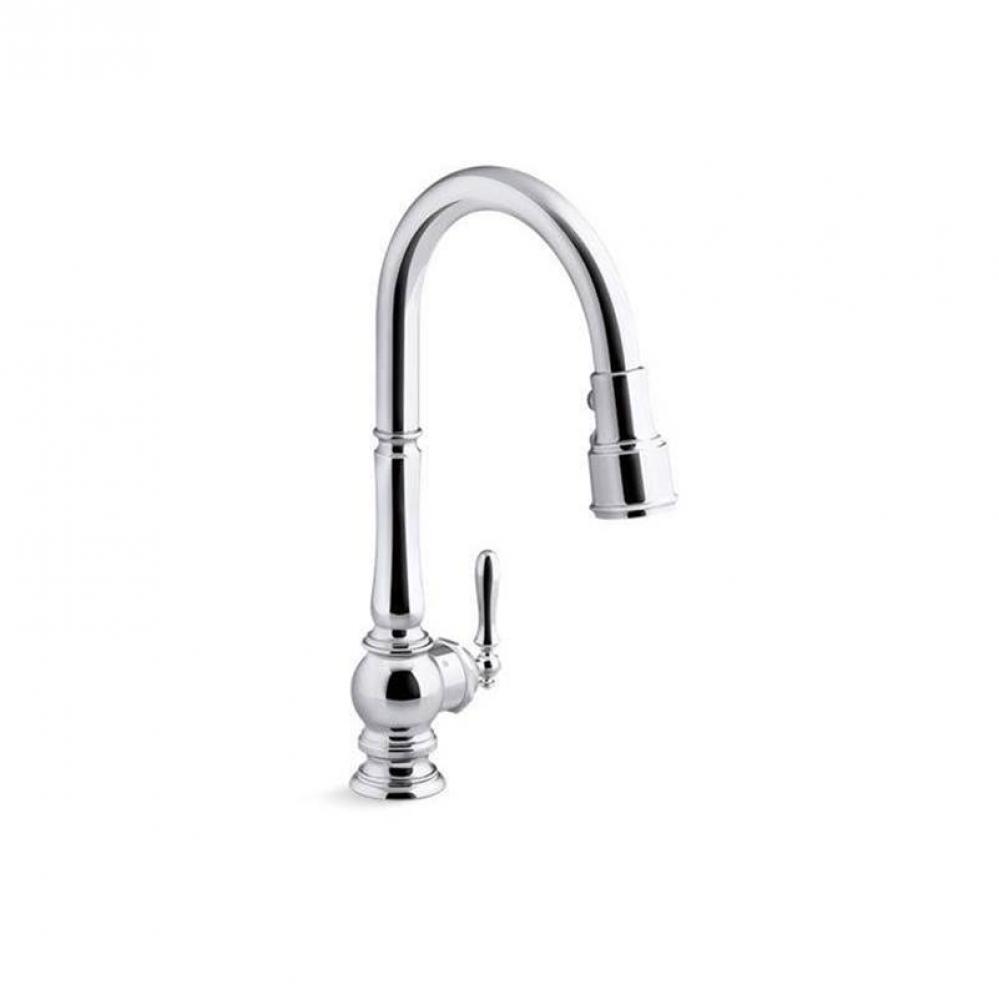 Artifacts® Touchless pull-down kitchen sink faucet with three-function sprayhead
