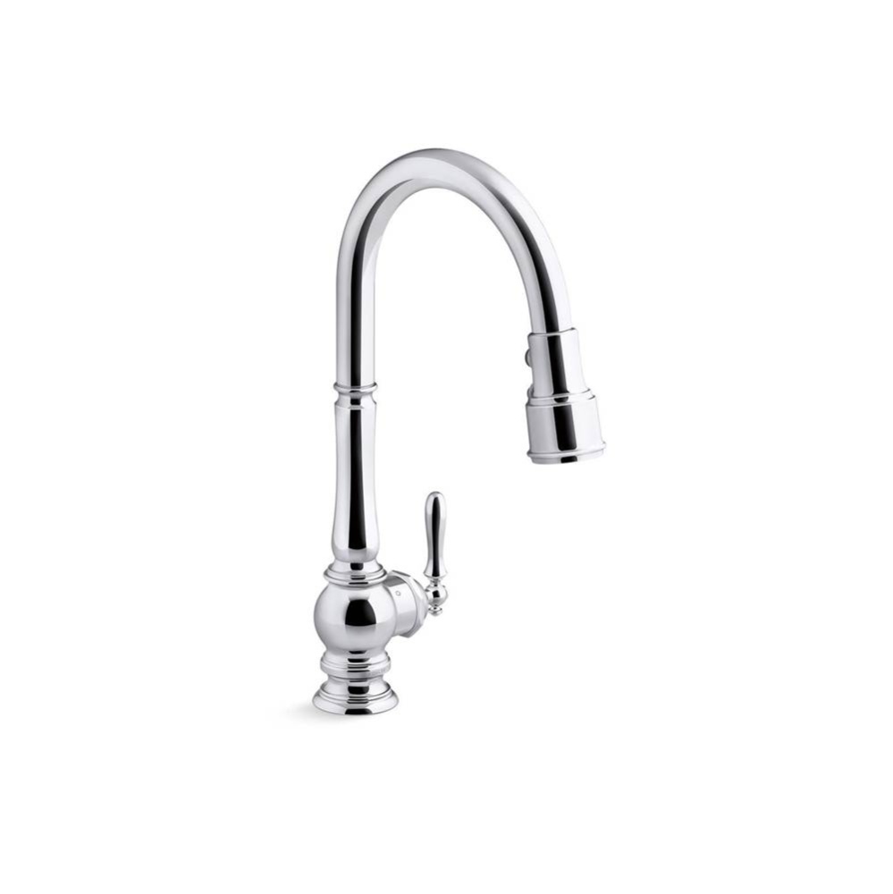 Artifacts® Touchless pull-down kitchen sink faucet with three-function sprayhead