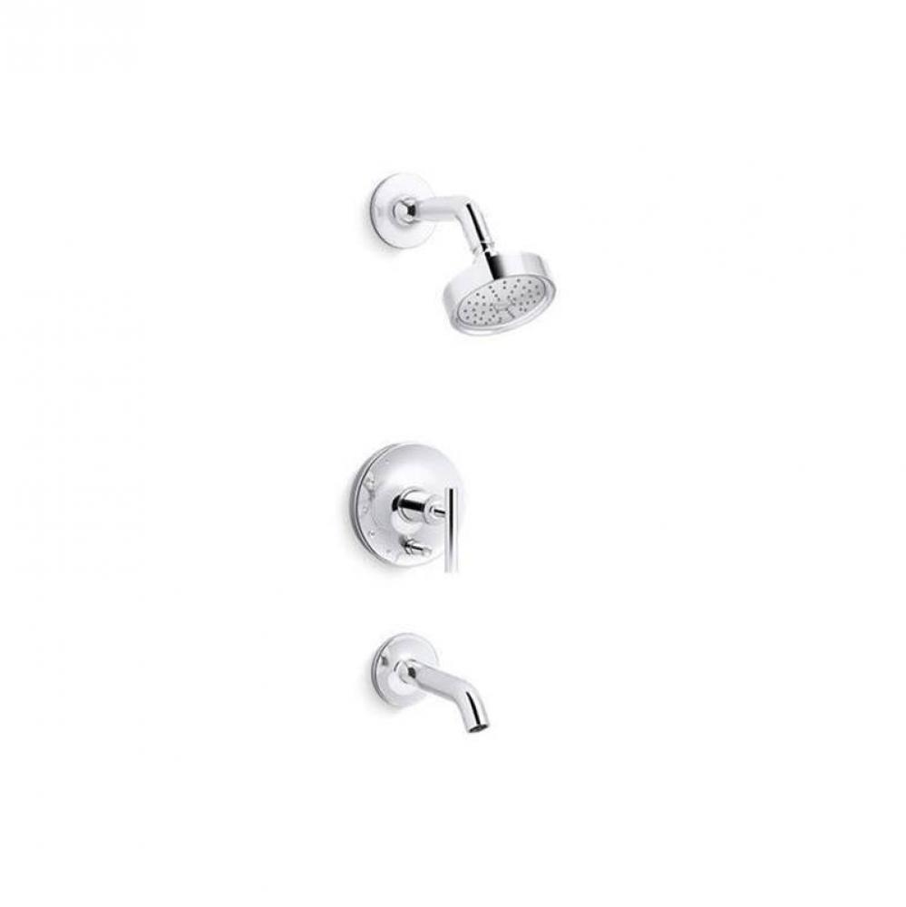 Purist® Rite-Temp® bath and shower trim kit with push-button diverter and lever handle,