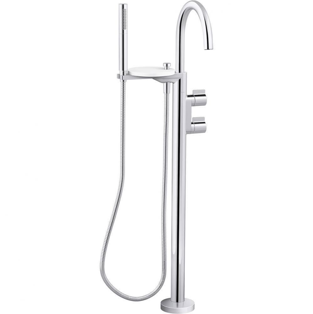 Components® Floor-mount bath filler trim with lever handles and handshower