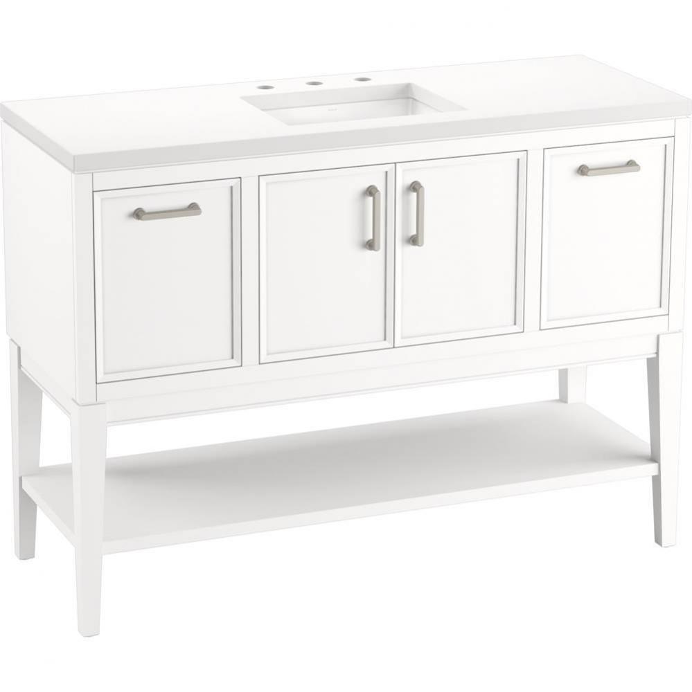Winnow® 48'' bathroom vanity cabinet with sink and quartz top