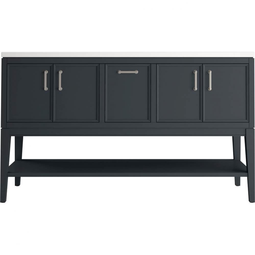Winnow® 60'' bathroom vanity cabinet with sinks and quartz top