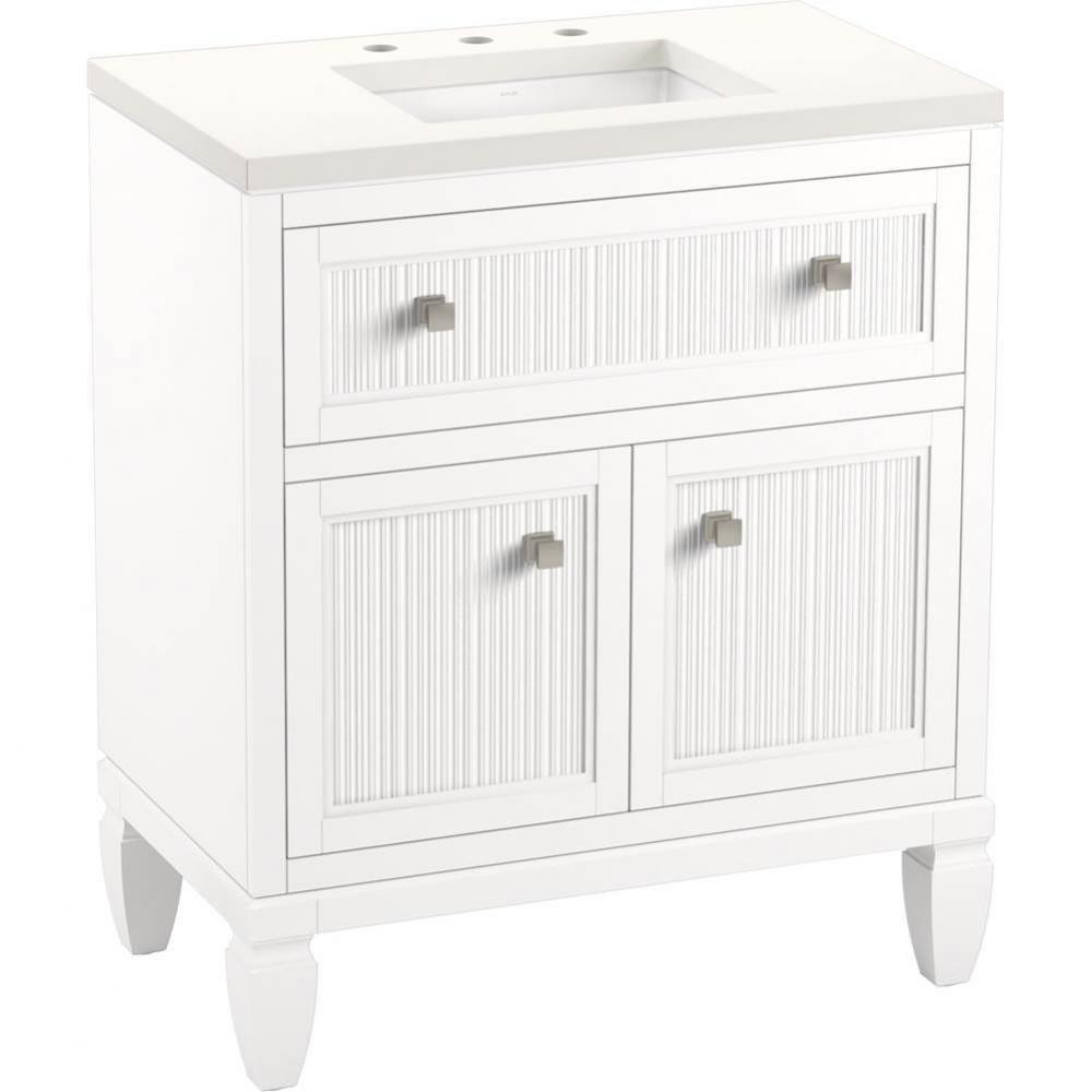 Hearthaven® 30'' bathroom vanity cabinet with sink and quartz top