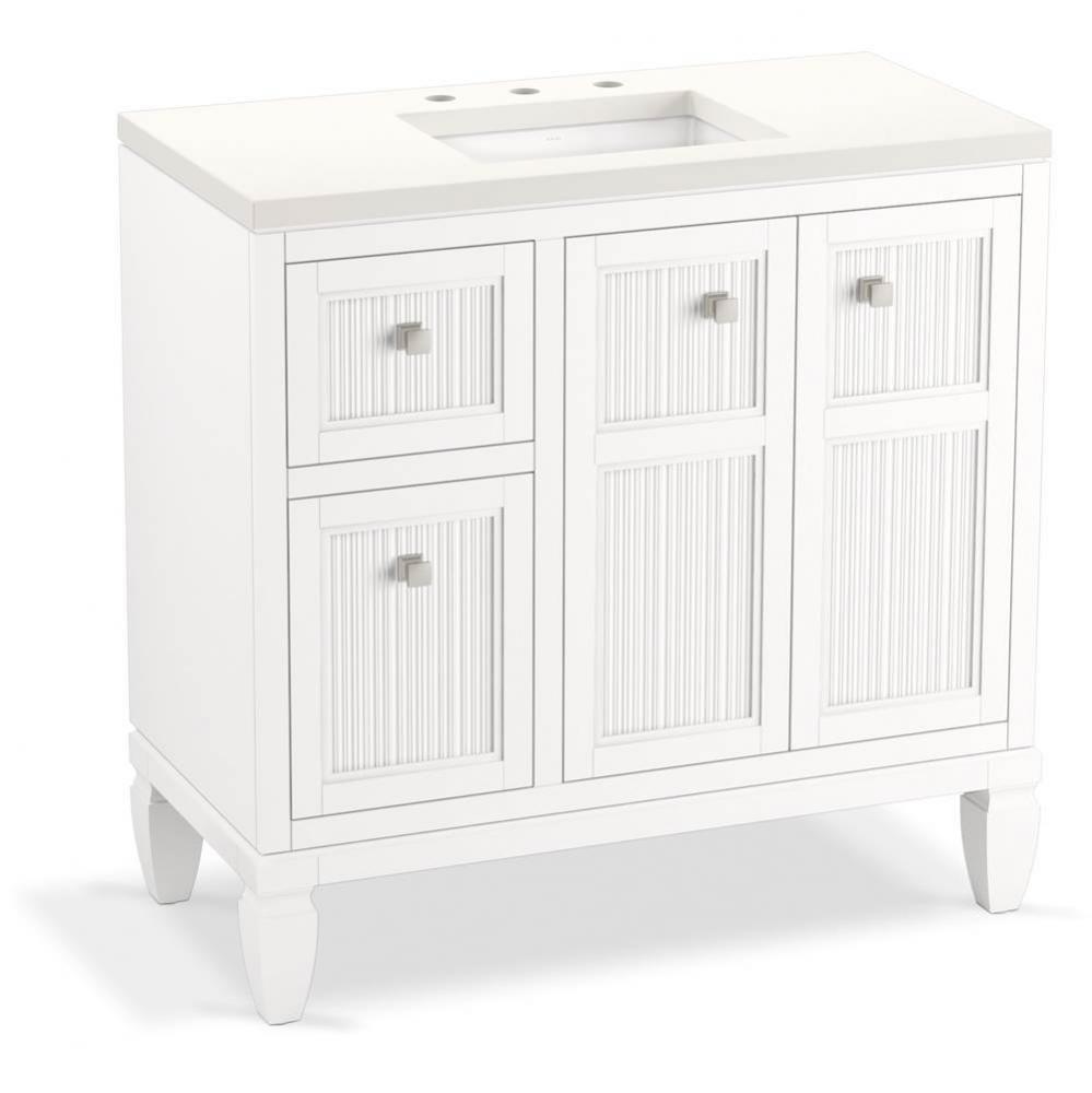 Hearthaven® 36'' bathroom vanity cabinet with sink and quartz top