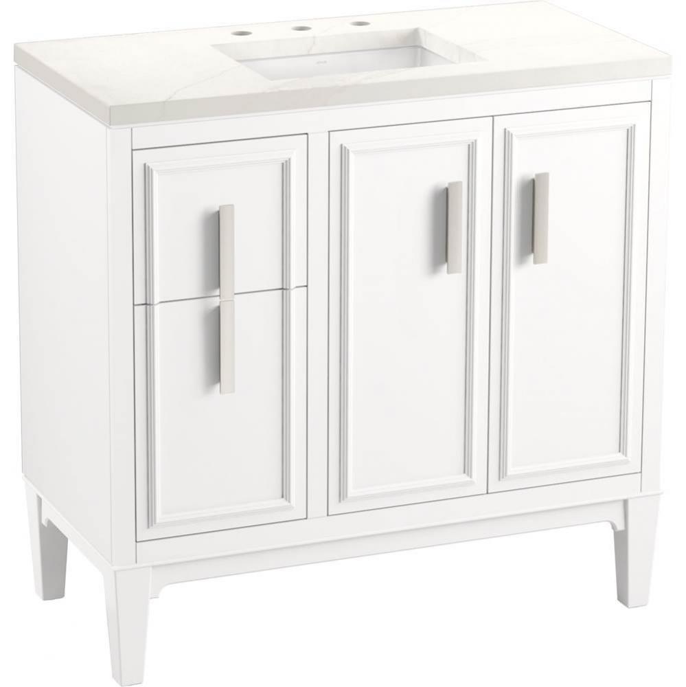 Southerk® 36'' bathroom vanity cabinet with sink and quartz top