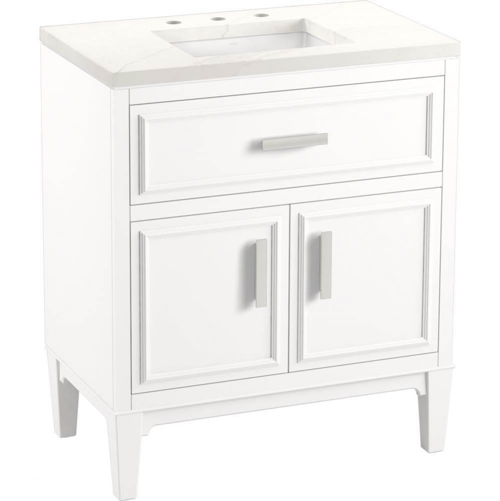 Southerk® 30'' bathroom vanity cabinet with sink and quartz top