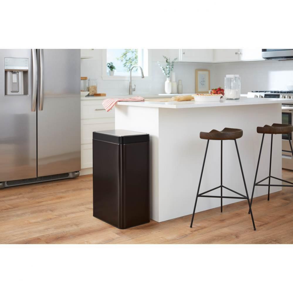 13-gallon touchless stainless steel trash can