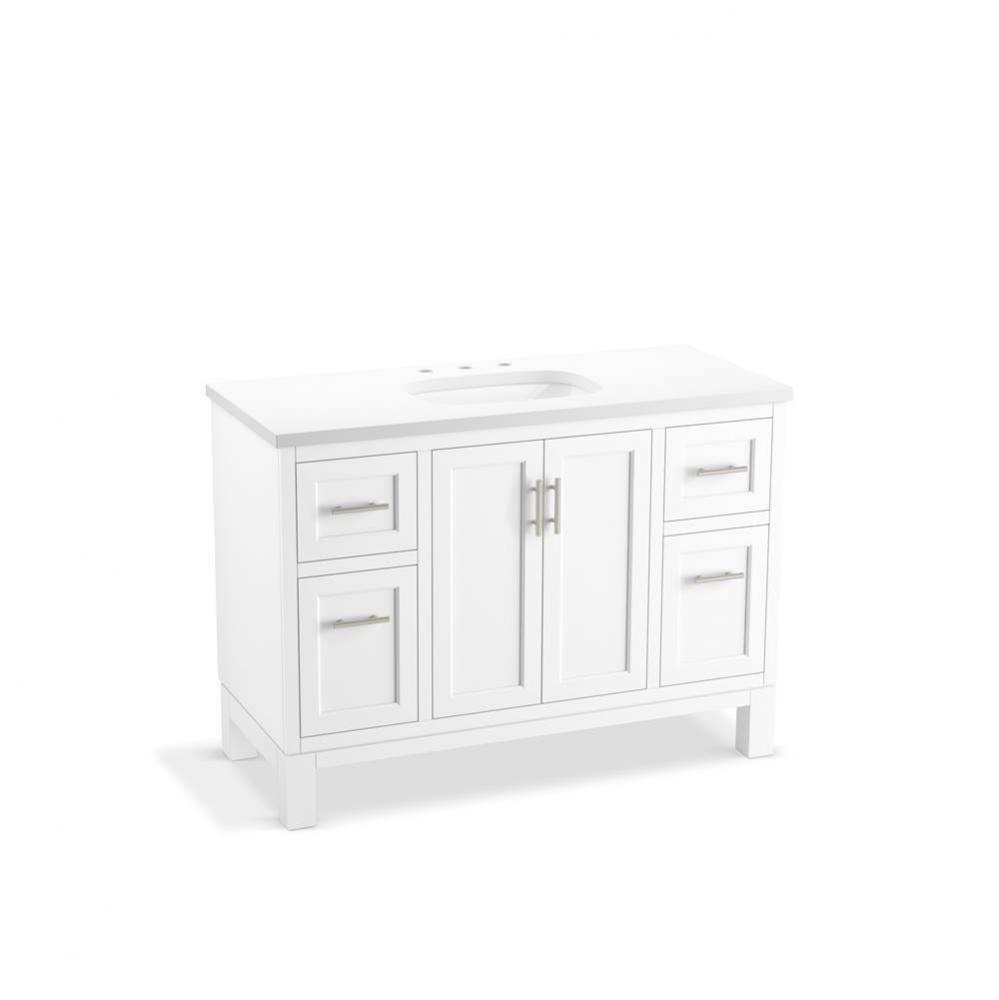 Quo® 48'' bathroom vanity cabinet with sink and quartz top