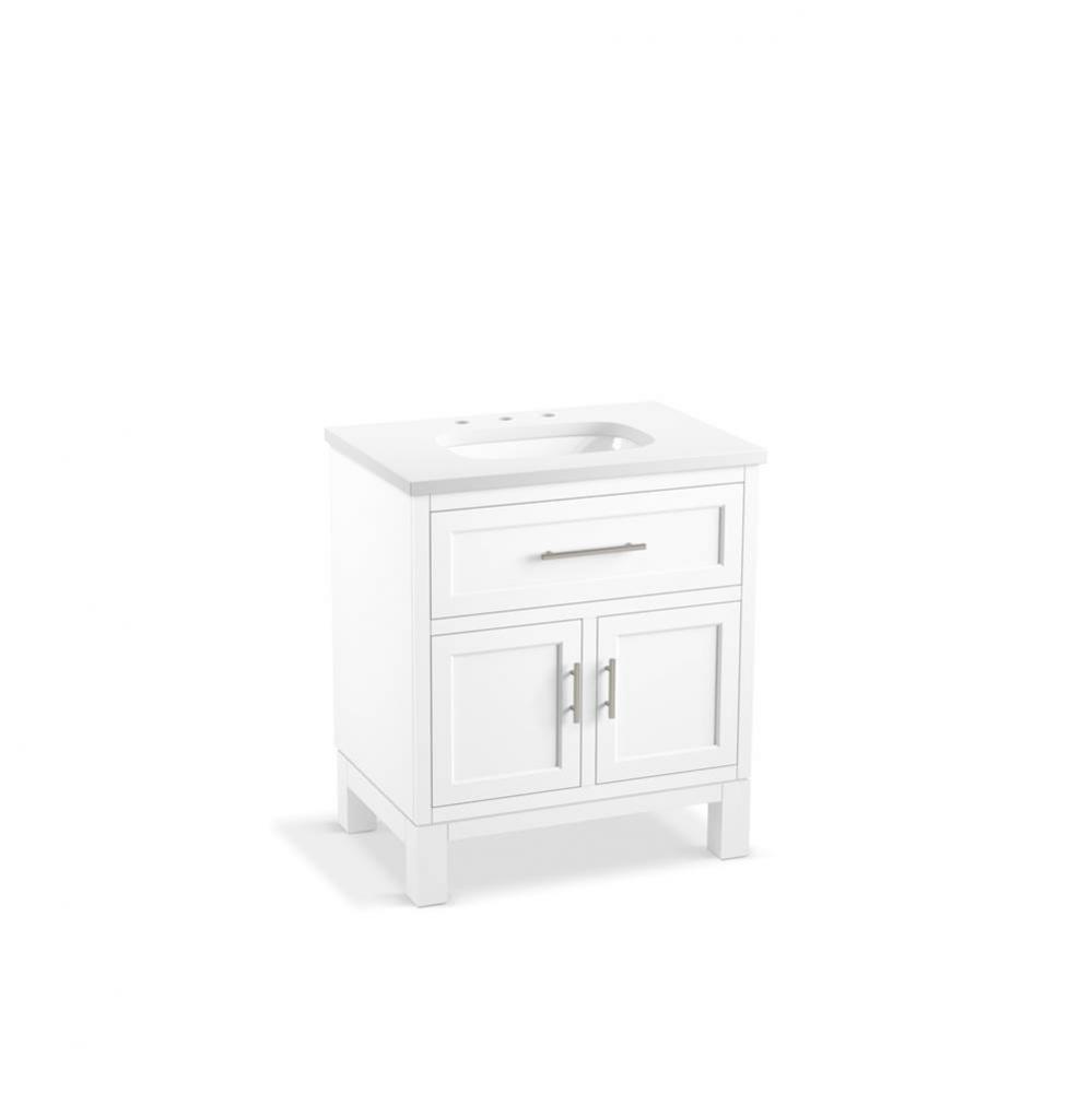 Quo® 30'' bathroom vanity cabinet with sink and quartz top