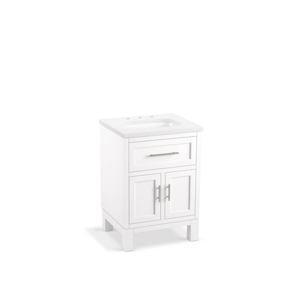 Quo® 24'' bathroom vanity cabinet with sink and quartz top