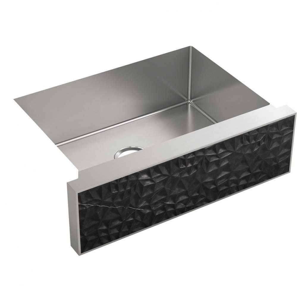 KOHLER Tailor Medium Single Basin Stainless Steel Sink with Carved Stone Insert