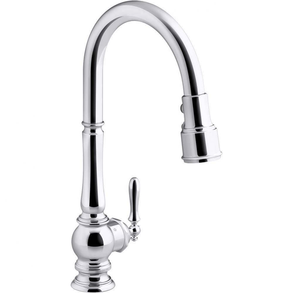 Artifacts® Touchless pull-down kitchen sink faucet with KOHLER® Konnect™ and three-fun