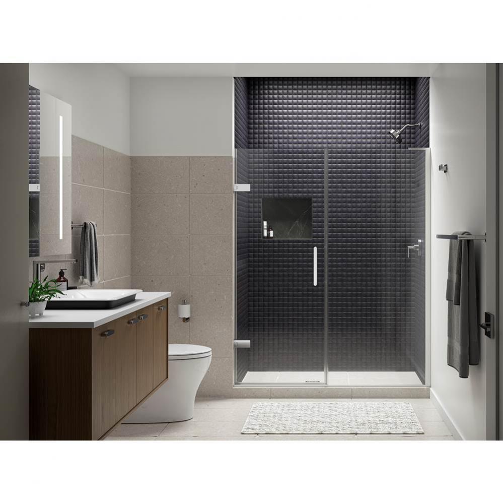 Composed™ Frameless pivot shower door, 71-3/4'' H x 57-1/4 - 58'' W, with 3/