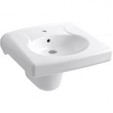 Kohler 1999-SS1-0 - Brenham™ Wall-mount or concealed carrier arm mount commercial bathroom sink with single faucet h