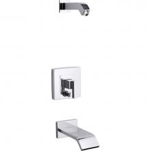 Kohler T14664-4L-CP - Loure® Rite-Temp® bath and shower trim kit with push-button diverter, without showerhead