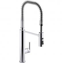 Kohler 24982-CP - Purist® Semi-professional kitchen sink faucet with three-function sprayhead