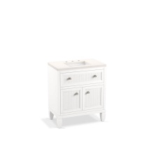 Kohler 33536-ASB-0 - Hearthaven® 30'' bathroom vanity cabinet with sink and quartz top