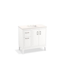 Kohler 33553-ASB-0 - Seer® 36'' bathroom vanity cabinet with sink and quartz top