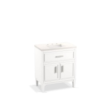 Kohler 33544-ASB-0 - Southerk® 30'' bathroom vanity cabinet with sink and quartz top