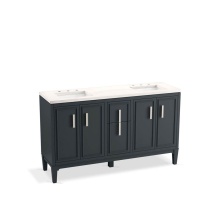 Kohler 33547-ASB-1WX - Southerk® 60'' bathroom vanity cabinet with sinks and quartz top