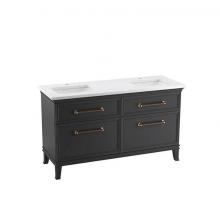 Kohler CM33560-BD1-1WX - 60'' bathroom vanity cabinet with sinks and quartz top