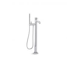 Kohler T27025-4-CP - Occasion® Floor-mount bath filler trim with handshower