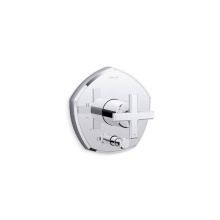 Kohler T27044-3-CP - Occasion® Rite-Temp® valve trim with push-button diverter and cross handle