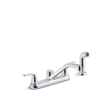 Kohler 30616-CP - Jolt® Two-handle kitchen sink faucet with side sprayer