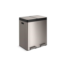 Kohler 23828-ST - 82-liter stainless steel dual-bin step trash can