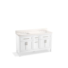 Kohler 39607-ASB-0 - Hadron™ 60'' bathroom vanity cabinet with sinks and quartz top