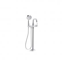 Kohler T35924-4-CP - Castia™ by Studio McGee Floor-mount bath filler trim with handshower