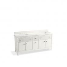 Kohler 35023-0 - Malin™ by Studio McGee 72'' bathroom vanity cabinet with sinks and quartz top