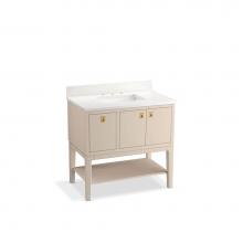 Kohler 35026-LWG - Seagrove® by Studio McGee 36'' bathroom vanity cabinet with sink and quartz top