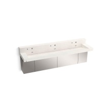 Kohler 81028-BSS-KCR - Constellation™ 90'' wall-mount trough lavatory system with backsplash