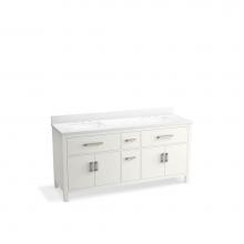 Kohler 40642-BD1-0 - Kresla® 72'' bathroom vanity cabinet with sinks and quartz top
