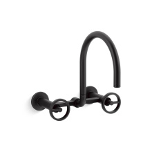 Kohler 28672-9-BL - Billet™ Two-hole wall-mount bridge kitchen sink faucet